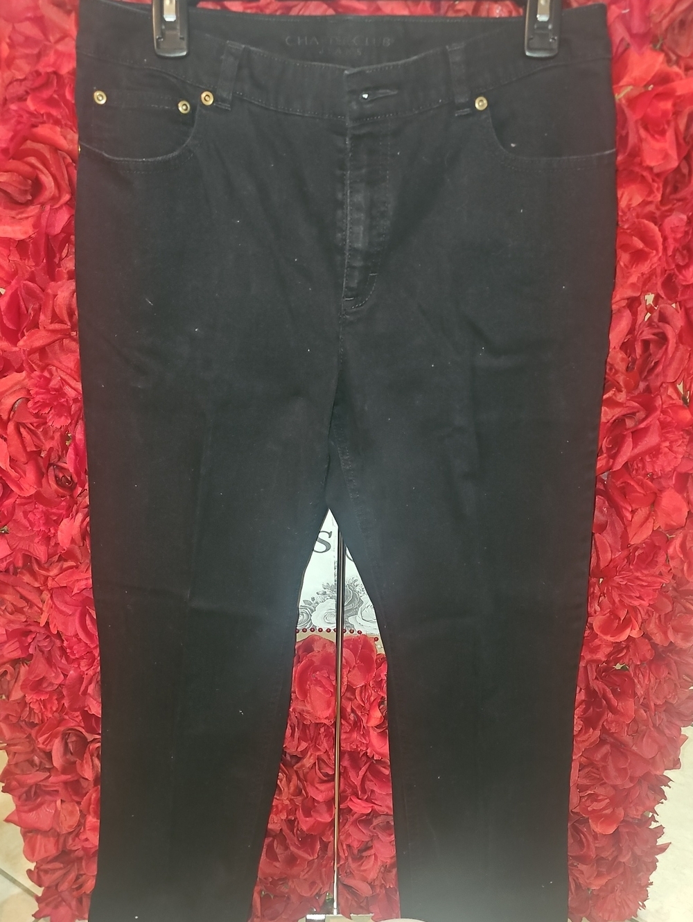 Charter Club Classic Women's Black Jeans with Gold Rivet Detail Size 8